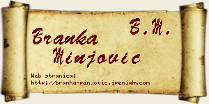 Branka Minjović vizit kartica